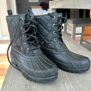 Sperry black duck boots